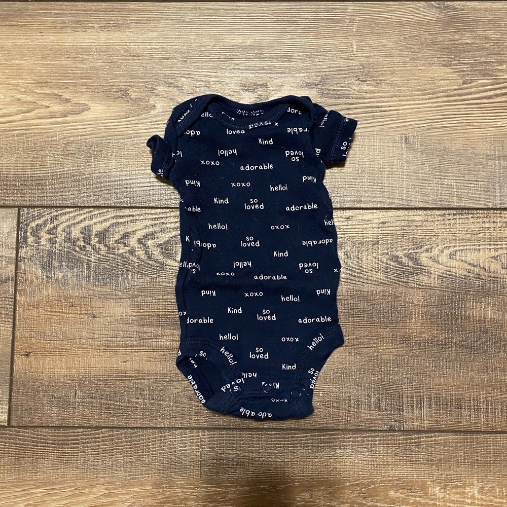 Preemie navy blue onesie